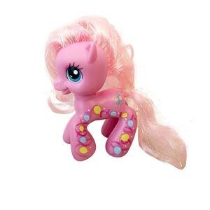 G3.5 Hasbro 2008 My Little Pony Pinkie Pie Tinsel Hair approx 4 inches